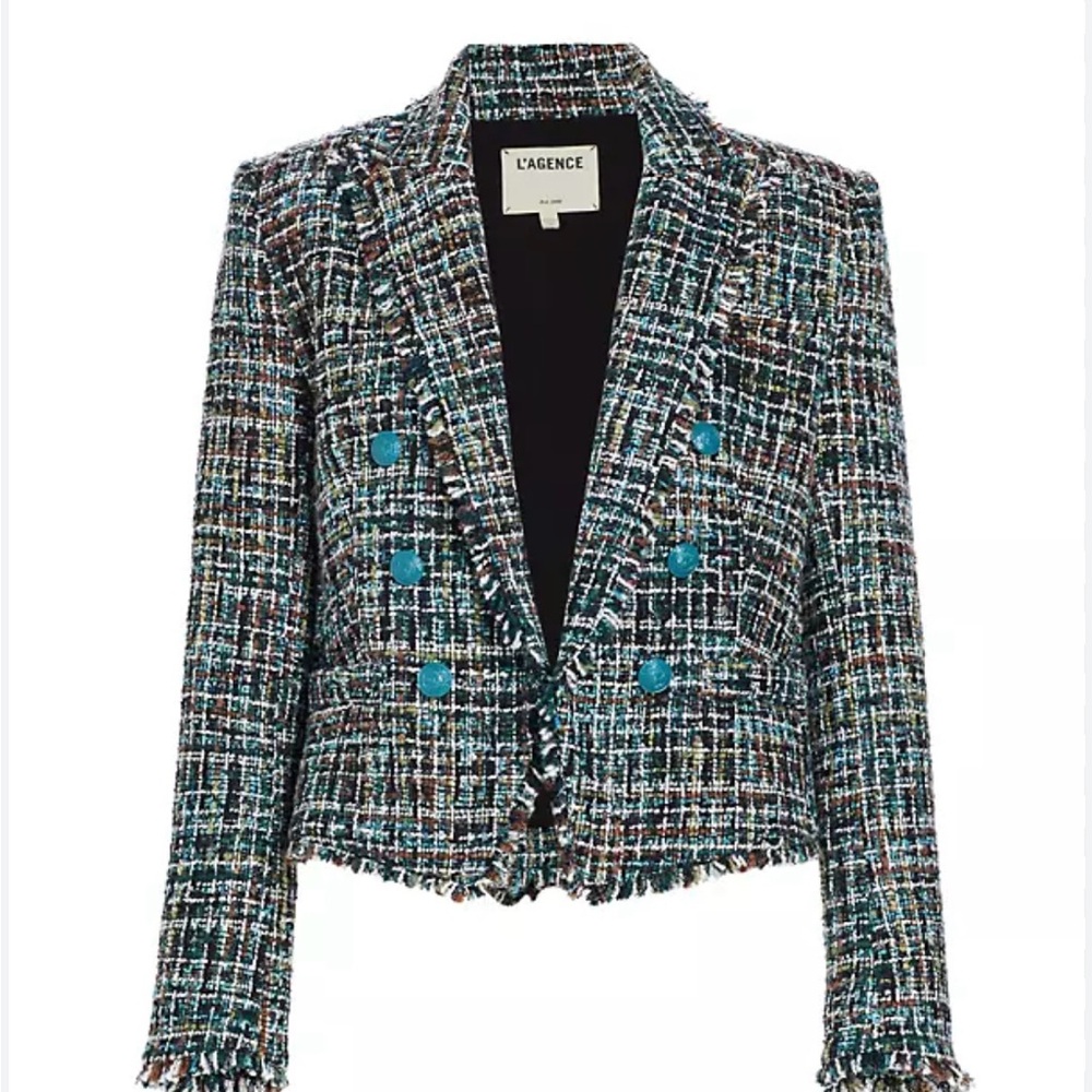 L'Agence Multicolor Tweed Jacket